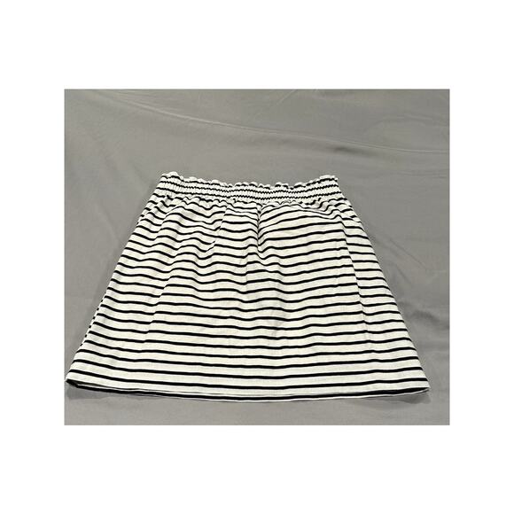 J. Crew Outlet Skirt Blue and White Striped Skirt Linen Size 6 - Picture 3 of 3